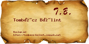 Tombácz Bálint névjegykártya