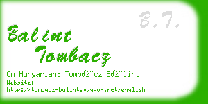 balint tombacz business card